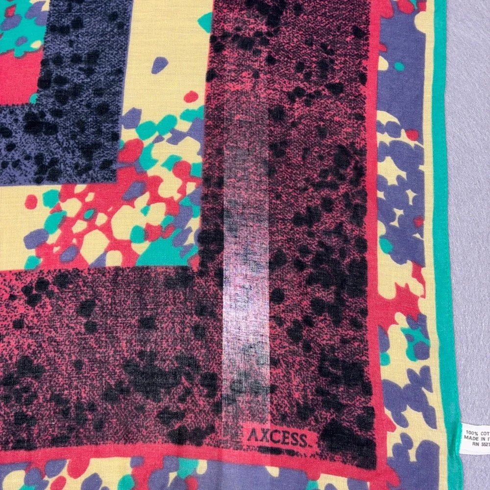 Axcess Scarf Unisex OS Multi Excellent Cotton Italy Geometric Confetti Square